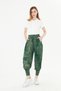 Stretch Fabric Flowy Viscose Shalwar Trousers with Cuffed Legs, Batik Pattern, and Pockets