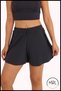 Women's Sports Shorts with Pockets, Boxer Elastic Laces, Side Slits, Diving Fabric, Anthracite