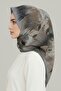 Patterned Rayon Scarf - Gray - 3