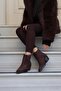Margine Brown Suede Pointed Toe Elastic Western Women's Boots - 3