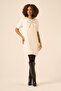 Women's Stone Detailed Short Sleeve Tunic Ecru 20839 - 4