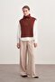 Women's Flowy Pleated Palazzo Pants Beige - 3
