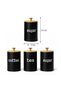 Metal Coffee Tea Sugar Canister Set – Metal Body with Wooden Lid & Metal Handle - 2