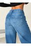Blue Embroidered High Waist Pre-Embroidered Wide-Leg Pants - 8