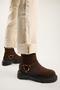 Tessa Women's Genuine Leather Brown Boots with Elastic Ring Accessories - 6