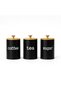 Metal Coffee Tea Sugar Canister Set – Metal Body with Wooden Lid & Metal Handle