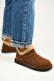 Cora Women's Genuine Leather Mini Tan Boots with Fur Detail - 6