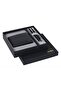 Personalized Dr-204 38 Black Chrome Fountain Pen + Ballpoint Pen + Leather Black Wallet