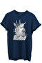Deer and Hunting Dog Illustration Printed 100% Cotton Regular Fit Crew Neck Unisex T-Shirt