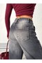 Smoked Finished High Waist Pre-Processed Wide-Leg Pants - 6