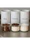 Coffee Tea Sugar Canister Set with Tray White Metal Kitchen Storage with Lids - 8