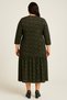 Floral Print Plus Size Dress with Ribbed Sleeves - 2