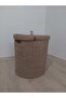 Natural Wicker Color Jute Bathroom Set – 6 Piece Organizer, Mat, and Laundry Basket - 3