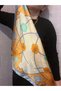 Flower Patterned Light Color 70*70 Non-Wrinkle Fabric Satin Stylish Women's Scarf - 5