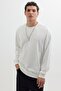 Men's 3-pack stone-white-navy relax fit comfortable cut 100% cotton 2-thread crew neck sweatshirt - 3