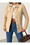 Beige Full Button Closure Linen Jacket - 5