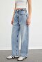 Baggy Jeans with Belted Waist and Zipper - 6