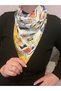 Colorful Cat Modeled 70*70 Non-Wrinkle Satin Stylish Women's Scarf - 2