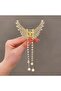 Butterfly Design Hairpin with Stones and Pearls 6 cm - 3