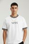 New Season Oversized Script Print Detailed Ribbed T-Shirt - 2