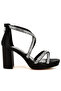 Women Rhinestones Embellished Strappy Sandals in Black - 2