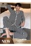 Pajamas Sets for Men Woman Luxury Long-Sleeved Spring and Autumn Plus Size Sleepwear Thin Section Bl