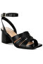 Women Pin Buckle Ankle Strap Sandals in Black