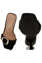 Women Buckle Strap Slip On Sandals in Black - 4