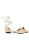 Women Rhinestone Detail Bow Flat Sandals in Gold - 2