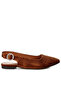 Women Velvet Slingback Flat Sandals in Brown - 2