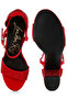 Women Rhinestones Embellished Sandals in Red - 5