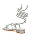 Women Rhinestone Embellished Lace-Up Sandals in Silver - 3