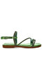 Women Rhinestone Strappy Flat Sandals in Green - 3