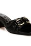 Women Black Horsebit Detail Snake Print Sandals - 4