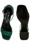 Women Rhinestone Embellished Shimmer Sandals in Green - 4