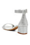 Women Rhinestones Embellished Block Sandals in Silver - 3