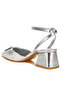 Women Brooch Detail Ankle Strap Sandals in Silver - 3