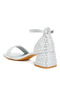 Women Rhinestone Embellished Shimmer Sandals in Silver - 3