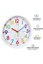 Kids Teaching Wall Clock - Silent Analog, Colorful, 10 inch - 2