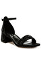 Women Rhinestone Embellished Shimmer Sandals in Black