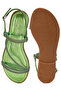 Women Rhinestone Strappy Flat Sandals in Green - 6