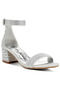 Women Rhinestones Embellished Block Sandals in Silver