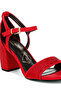 Women Rhinestones Embellished Sandals in Red - 3