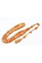 Halil Usta Signature Barrel Model Large Size Maroon Orange Crimped Amber Prayer Beads - 2