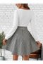 Women's White Color Leather Skirt Dress (Without Belt) - 4