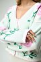 Women's Floral Detailed Buttoned Cardigan Sweater White - 2