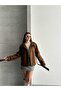 Women's Mock Neck Belted Short Lined Melton Coat - 4