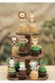 Safari Themed Birthday Cake Set Pastel Safari Cupcake Cake Picks-Safari Toothpick Cake Decoration - 7