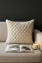 4-Piece Plush Soft Touch Cream Embossed Decorative Throw Pillow - 2