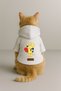 Printed Dog and Cat Clothing & Dress with Fleece Inside - White Color K Hooded Hoodie B5D70 - 3